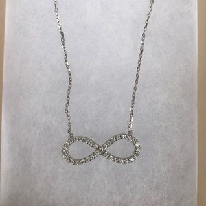 925 Sterling silver infinity pendant cz necklace